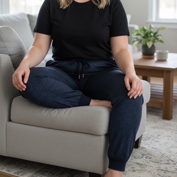 Wildfang Empower Navy Mesh Jogger Pants - Picture 2 of 10